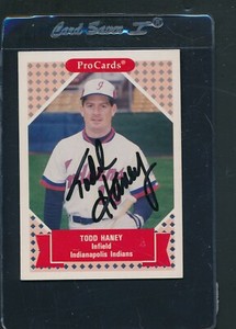 1992 Pro Cards #257 Todd Haney Indianapolis Indians Signed Auto *D1021