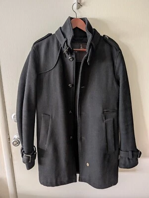 G-Star Raw Original Black Wool Trench Coat - Excellent Condition - Size Medium - Image 1 of 4