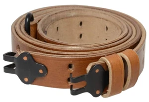USM1 Leather Sling WWII Marked Garand Leather Rifle Sling Leather Steel Hardware - Picture 1 of 4