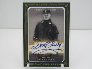 DON CHERRY 2008-09 UPPER DECK MASTERPIECES BRUSHSTROKES GREEN FRAMED AUTOGRAPH!