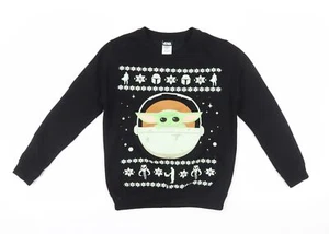 Star Wars Kids Black Graphic Pullover Sweatshirt L - Picture 1 of 12