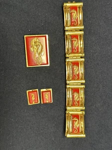 Vintage Bakelit Frankreich Jean Painlevé Seepferdchen Manschette Armband Kleid Fell Clip Selten Rarität - Bild 1 von 15