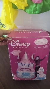 Disney Princess 4 Ft Tall Air Blown Inflatable Happy Birthday Castle Gemmy 2004 - Picture 1 of 4