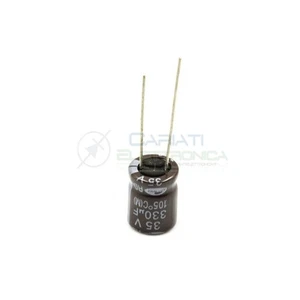 5 STÜCK Elektrolytkondensator SAMWHA 330uF 330 uF 35V 105°C 10x13,5mm SCHRITT - Bild 1 von 1