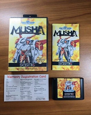 MUSHA Sega Genesis Complete CIB + Registration Excellent Condition Seismic  - Image 1 of 4