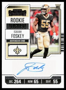 Biglietto Auto 2023 Panini Contenders #239 Isaiah Foskey Rookie - Foto 1 di 2