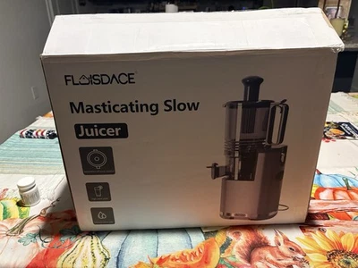 Exprimidor de prensa en frío Floisdace, exprimidor de masticación con conducto de alimentación grande ajuste completo  Foto 1 de 4