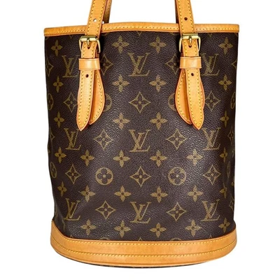 Bolso de Hombro Louis Vuitton Petit Baguette M42238 Monograma Cuero Enlace 12cm Bro Foto 1 de 4