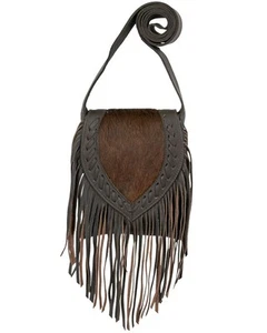 American West Women's Brindle Hair-On Fringe Saddle Crossbody - 7238119 - Picture 1 of 2