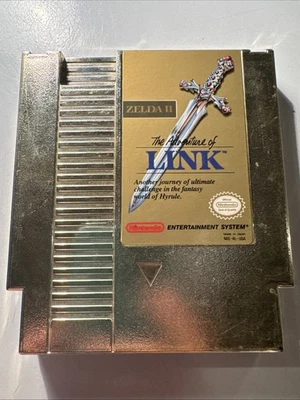 Zelda II The Adventure of Link Gold Cartridge NES Vintage 1988 Nintendo - Image 1 of 3