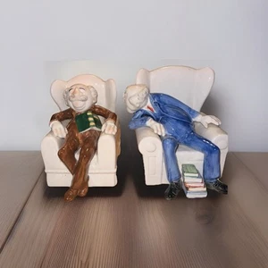 Seltene STATLER & WALDORF Die Muppets Keramik Buchstützen Jim Henson Original - Bild 1 von 7