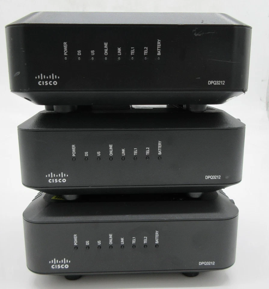 LOTE DE 3 teléfonos módem con cable Cisco DPQ3212 DOCSIS 3.0 EMTA Foto 1 de 2