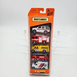 UH 1999 Vintage Matchbox 5 Pack Gift Set 5 Alarm NIB Mattel Exclusive Designs - Picture 1 of 9