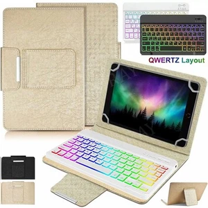 QWERTZ Beleuchtete Bluetooth Tastatur Maus Hülle für Tab A9Plus A8/7 S9 10.1-11" - Bild 1 von 48