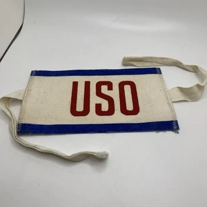 WORLD WAR II- ERA "USO" VOLUNTEERS ARMBAND 6"x3.5" MINT CONDITION - Picture 1 of 14