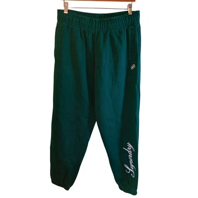 Superdry Script Graphic Boyfriend Joggers Womens Sweatpants Size 8 Green  - Image 1 of 4