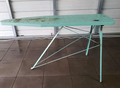 VINTAGE Metal Ironing Board Folding Blue Large - Image 1 of 4