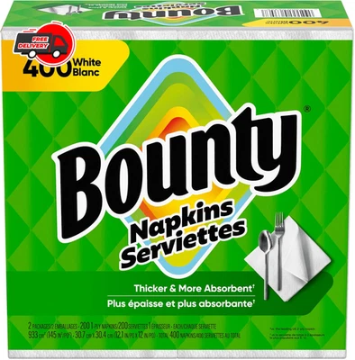 Servilletas de papel Bounty, blancas, 400 unidades Foto 1 de 4