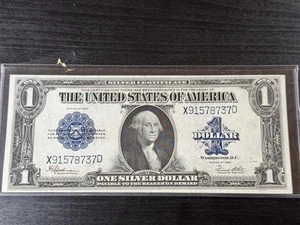 1923 $1 One Dollar Silver Certificate AU++ High Grade Currency Note X91578737D - Picture 1 of 8
