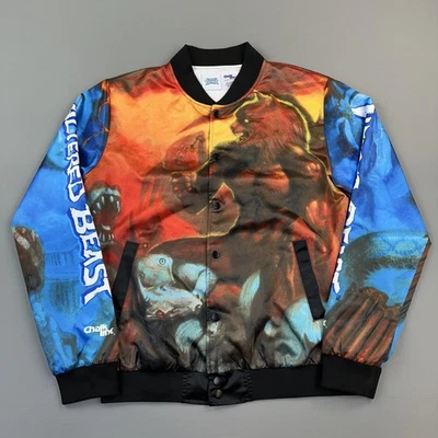 Chaqueta Chalk Line Altered Beast Para Hombre Mediana Satén Retro Fanimation Bomber Sega Foto 1 de 4