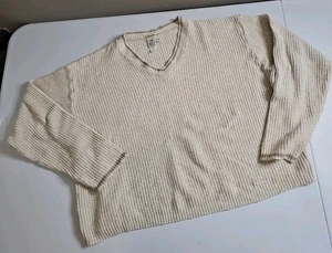 Vintage Eddie Bauer Cropped V-Neck Pullover Oversized Größe L Damen Made In USA - Bild 1 von 7