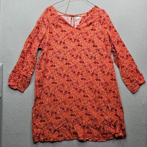 Old Navy Women's Size XL Orange Floral 3/4 Sleeve Dress - Picture 1 of 10