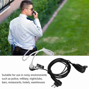Walkie Talkie Headset Ptt Mic 2 Pin Acoustic Tube Earpieces For Gp SPC - Zdjęcie 1 z 12
