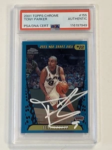 2001 Topps Chrome Tony Parker #155 RC Auto Autograph Signed Spurs PSA DNA - Picture 1 of 2