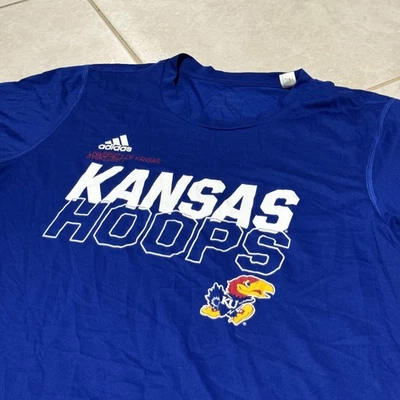 Adidas Kansas Jayhawks Shirt Mens Large Blue NCAA Basketball Creator Tee KU - Image 1 of 4