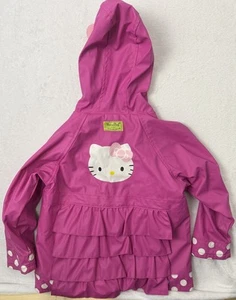 WESTERN CHIEF LITTLE GIRLS HELLO KITTY POLKA DOT CUTIE RAIN COAT, PINK 5T Read* - Picture 1 of 8