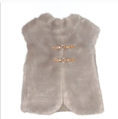 Mayoral Girls Size 7 / 122cm Faux Fur Vest Taupe Beige New - Image 1 of 4