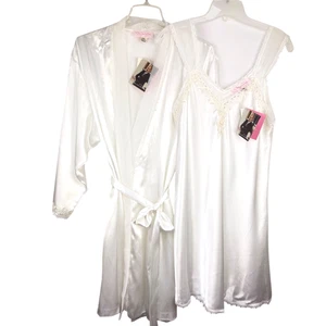 Vintage Oscar de la Renta kurzes Negligee Kleid/Morgenmantel Peignoir Set Gr. M Pink Label Neu mit Etikett - Bild 1 von 22