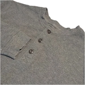 L.L. Bean T-Shirt Men's Size Gray XL REG Henley Waffle Regular Fit Cotton 502224 - Picture 1 of 6