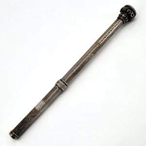 Antiker Sampson Mordan & Co. Weißmetall Schiebe Drehbleistift - Bild 1 von 8