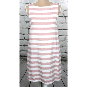 BeachLunchLounge Linen-Blend Striped A-Line Shift Dress Coastal Beach Size Small - Picture 1 of 7