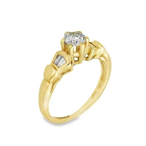 18ct Yellow Gold 0.44ct Diamond Engagement Ring - Size J½ - Picture 1 of 5