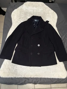 Vintage Polo Ralph Lauren PEACOAT wool overcoat XL navy blue NAVAL jacket Coat - Picture 1 of 9