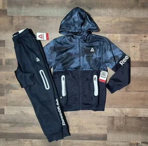 New! Boy's REEBOK Zip Up Sweatshirt and Pants Outfit Size Medium 8 - Picture 1 of 3