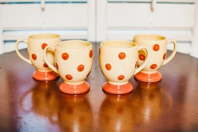 Taza pedestal a lunares Southern Living Gail Pittman Siena, juego de 4 Foto 1 de 2