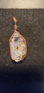 Herkimer Diamond Wire Wrapped Necklace Pendant Chakra Jewelry TE 1027 - Picture 1 of 6