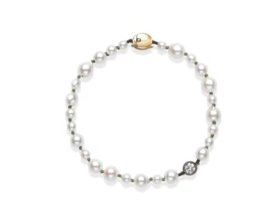 Beaches Fresh Water Pearl & 0.40ct VS1 GIA Lab Grown Diamond Anklet Bracelet - Image 1 of 4