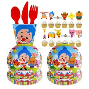 Cartoon Clown-Themed Baby Shower Set – Includes Plates, Cups, Napkins & Digital - Picture 1 of 33