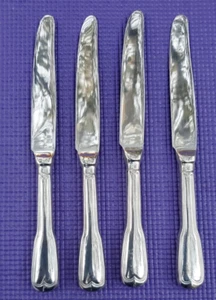 4-Roberts & Belk Fiddle 18/10 Stainless Flatware DINNER KNIVES 9 3/4" - Picture 1 of 3