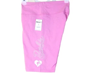 BARBIE NWT Girls Size M (7-9) Pink Biker Shorts 27-in Elastic Waist 8-in Inseam - Picture 1 of 5
