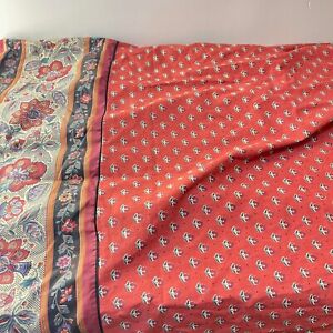 martex flat sheet king red flowers cotton blend no iron percale usa