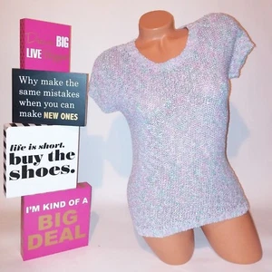 Cherokee Girls Sweater XL 14 16 Purple Blue Short Sleeve - Picture 1 of 1