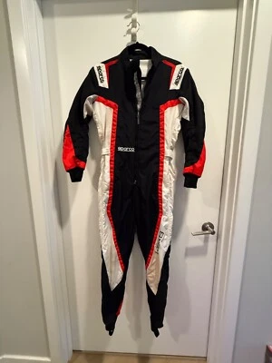 Sparco Kerb Kart Race Suit Go Kart Junior Pre Owned Size XS Unisex Black Red - Image 1 of 4