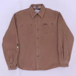 C4614 VTG Carhartt Youth Canvas Flannel Lined Snap Button Shirt Jacket Size L - Picture 1 of 8