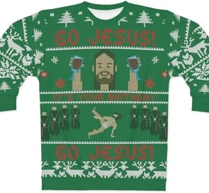 Go Jesus It's Your Birthday Ugly Christmas Sweater Funny Holiday Religious Shirt - Picture 1 of 11