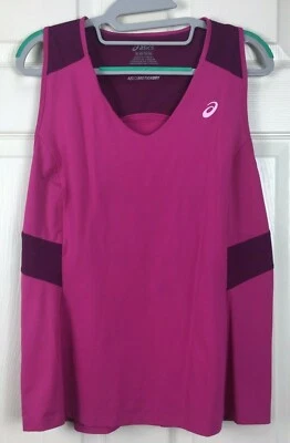 亚瑟士 MotionDry XL 热粉色黑色网眼赛车运动背心 — 第 1/4 张图片